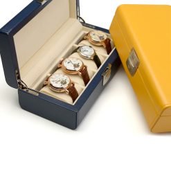 boite-a-montre-design-simili-cuir-jaune