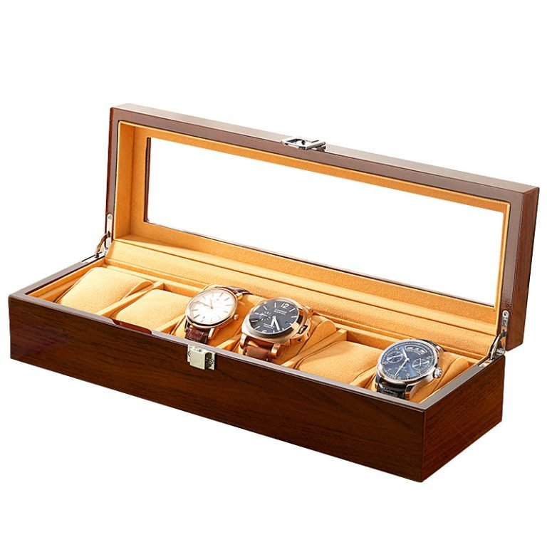 Boîte De Rangement En Bambou Pour 12 Montres - Coffret Vitrine En Bois Beige