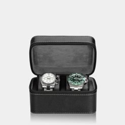 étui 2 montres en cuir