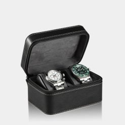 étui 2 montres en cuir
